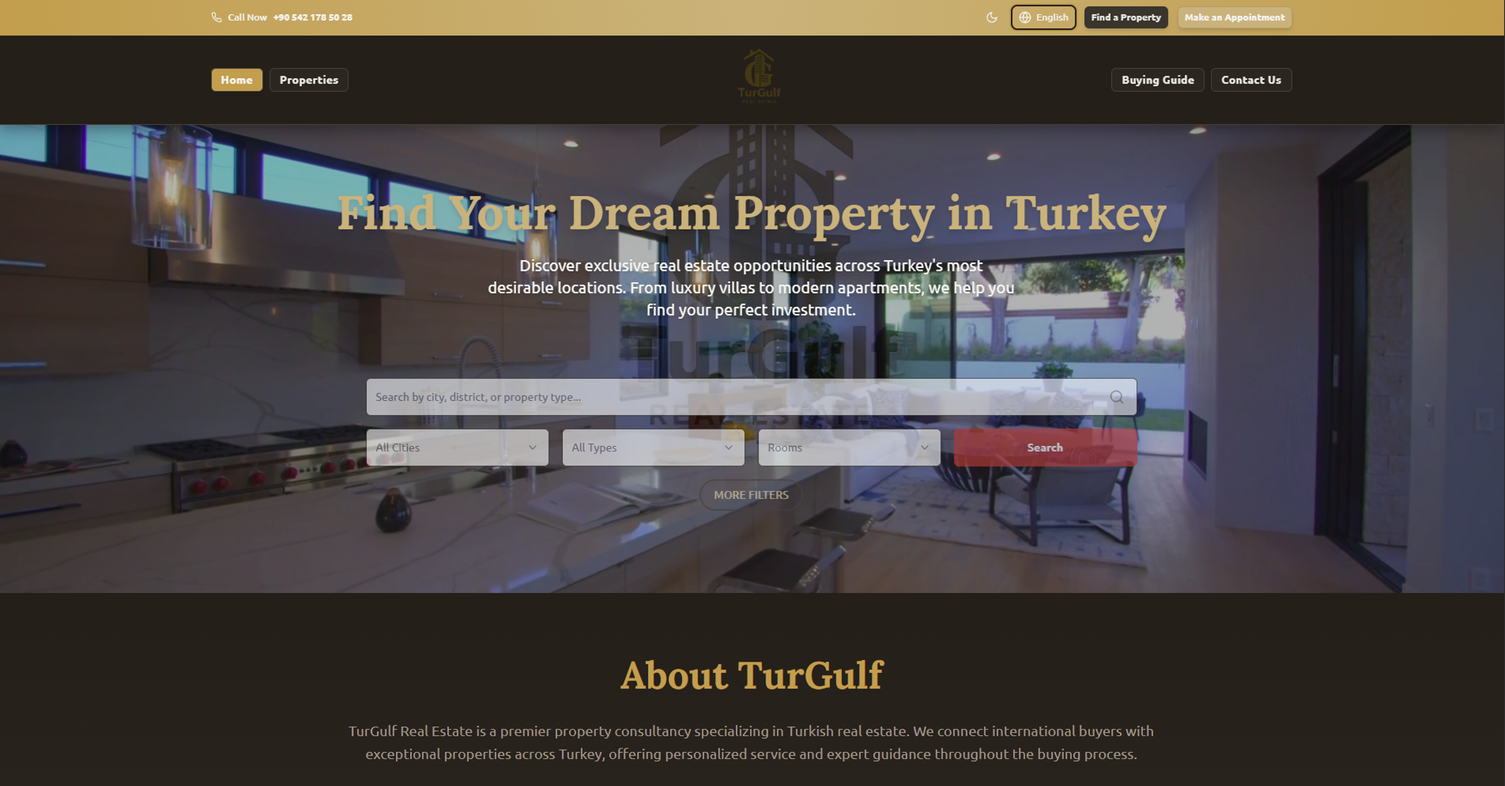 TurGolf admin dashboard with project overview